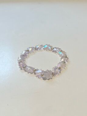 Delicate Pale Pink Crystal Stretch Bracelet